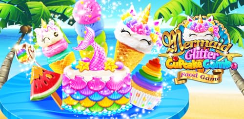 Mermaid Glitter Cupcake Chef - Ice Cream Cone Game