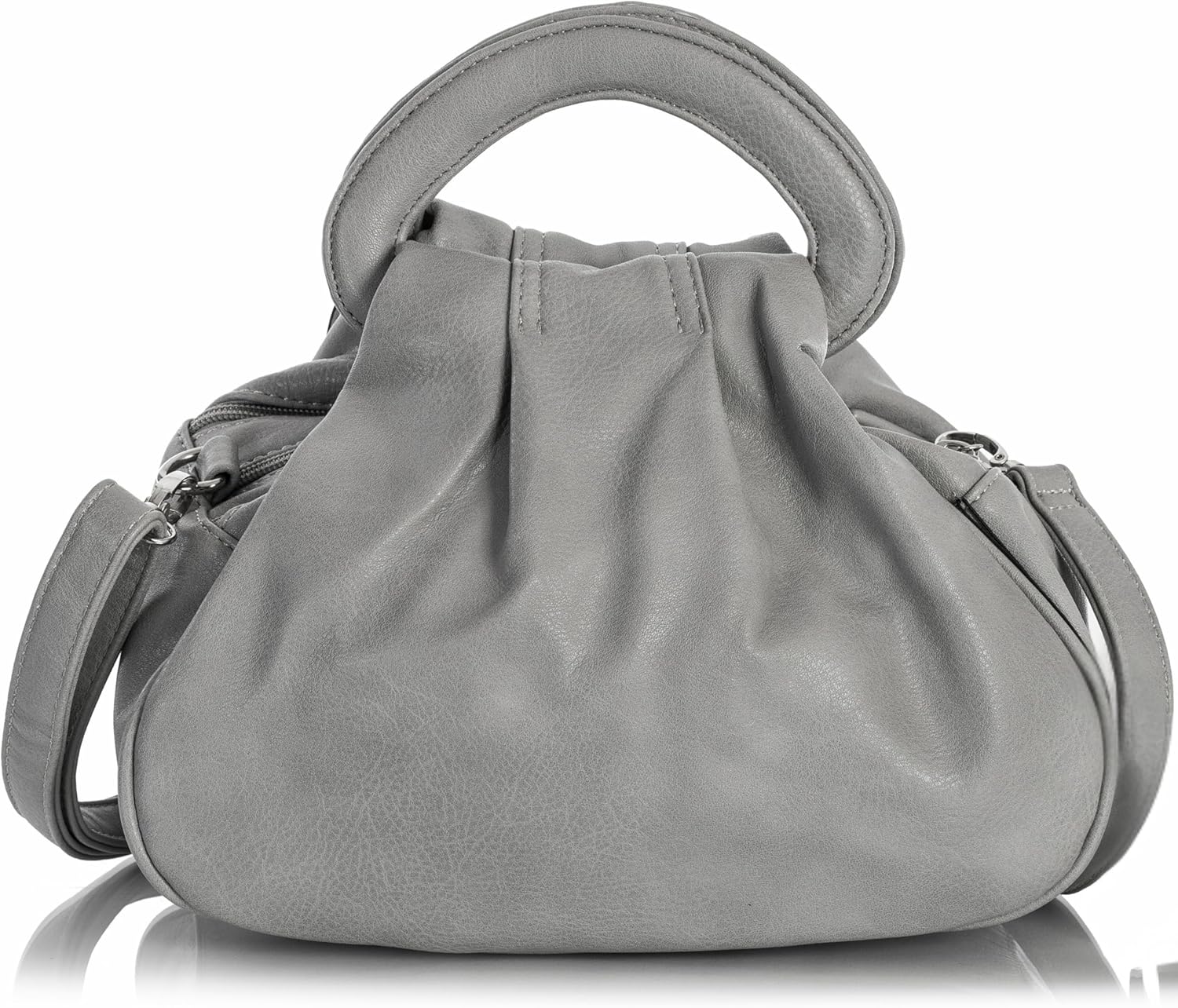 Mabel Womens Bow Detail Top Multiple Zip Pockets Handbag - Chic & Roomiest Little Small Bag - Trendy Vegan Purse - Rea