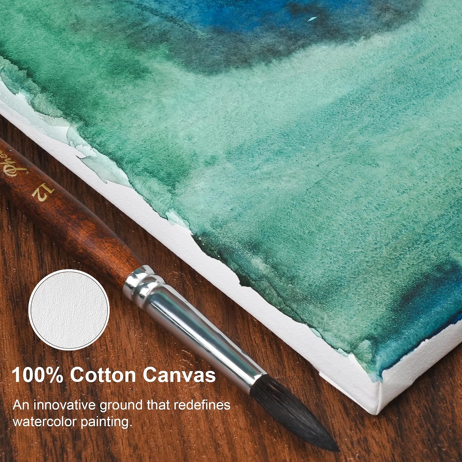 PHOENIX Professional Stretched Watercolor Canvas - 12x16 Inch/4 Pack, 100% Cotton Water Color Canvases for Painting, 8 Oz. / 260g White Blank Medium Texture Canvas for Water Based Paints
