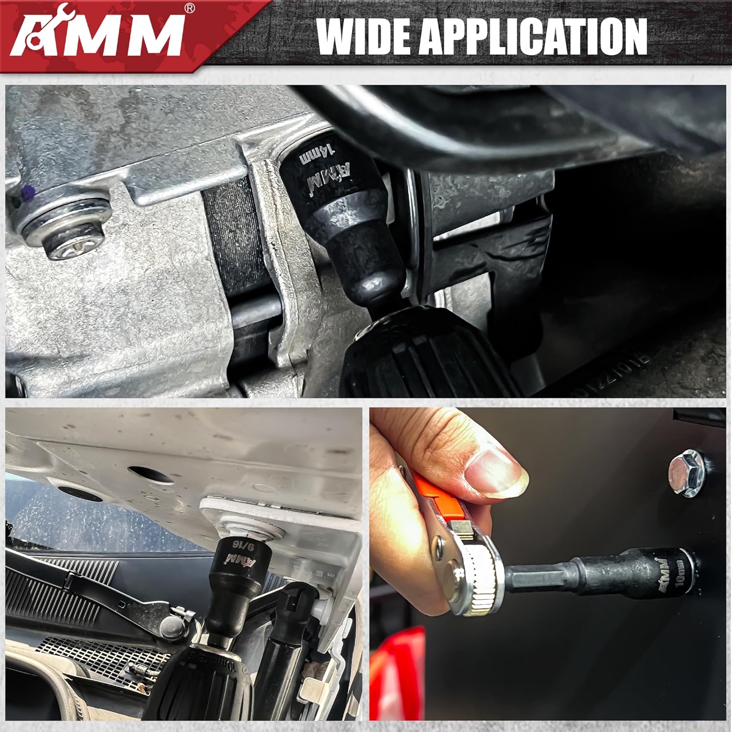 AMM 47PCS Magnetic Nut Driver & Screwdriver Bit Set, Includes Nut Driver Set for Impact Drill, Screwdriver Bit, Mini Ratcheting Wrench, Drill Bit Adapter & Bit Holder | 1/4" Hex Shank | Cr-V Steel