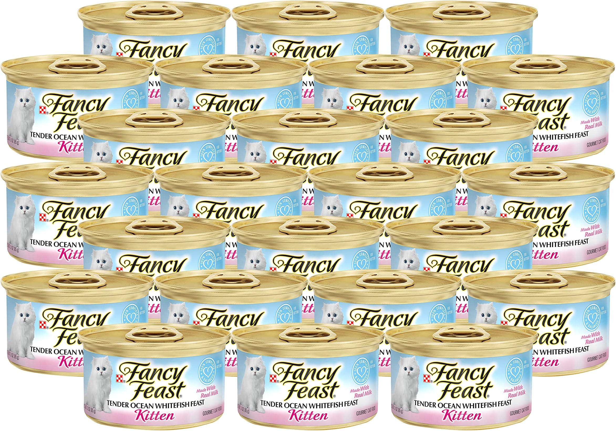Fancy Feast Tender Wet Kitten Food, Ocean Whitefish Flavor, 3 Ounce, Pack of 24