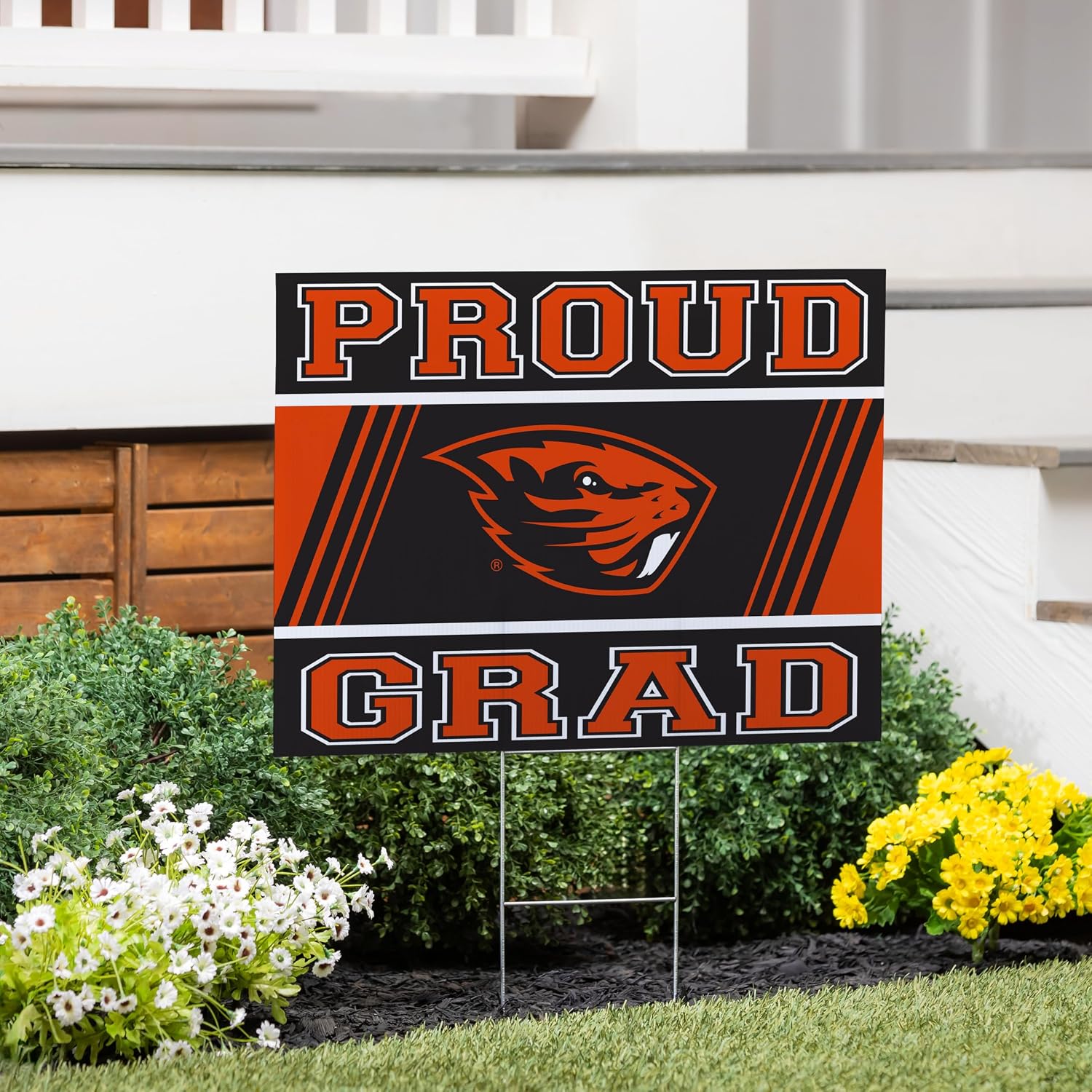 OREGON STATE UNIVERSITY Graduation Yard Signs with Stakes 18x24, Outdoor Coroplast College Graduation Lawn Signs, Proud Gard Decor for Graduate Party