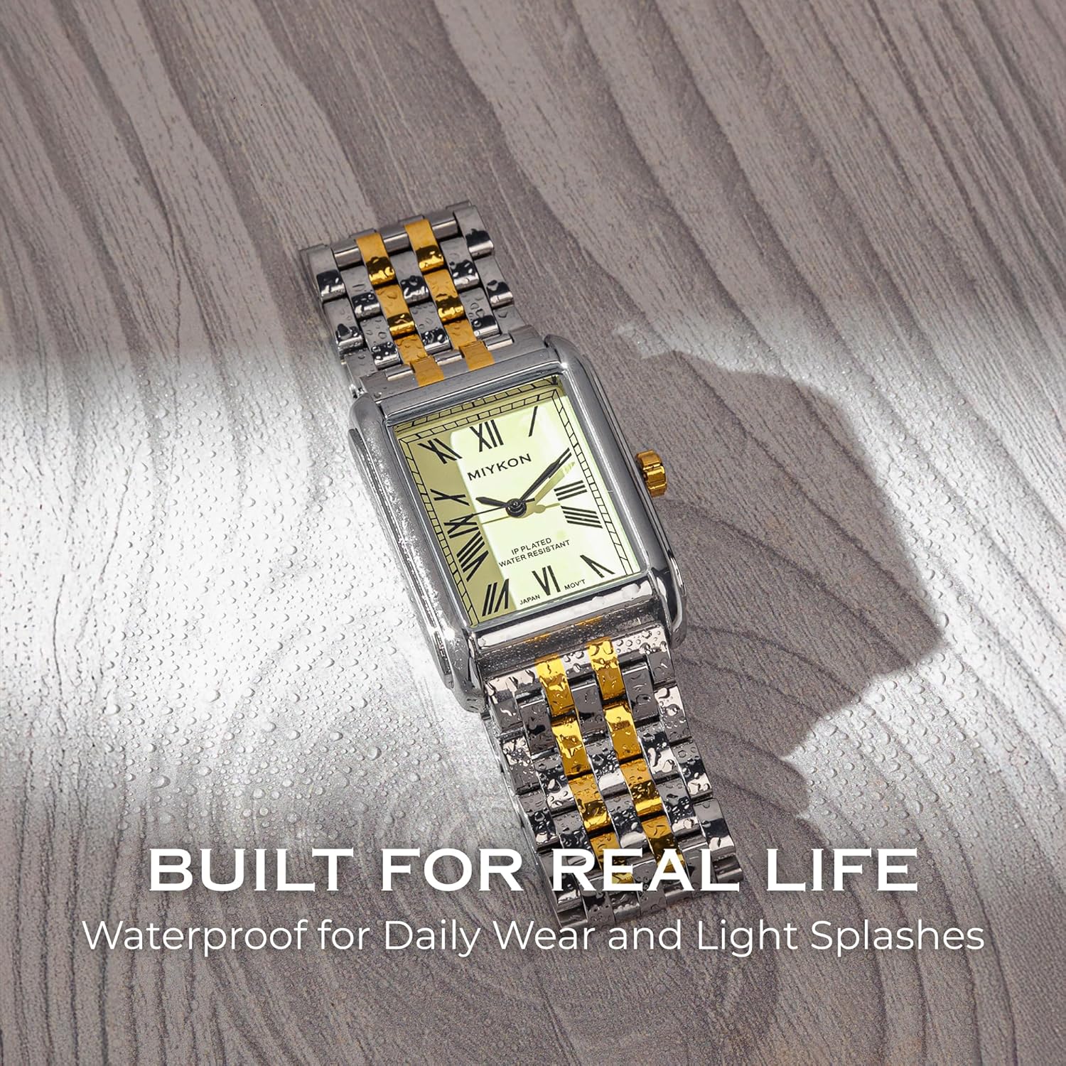 Miykon Vintage Dress Watches for Men – Square Tank Watch with Solid Stainless Steel Bracelet, Mens Dress Watches – Japanese Quartz, Waterproof to 100ft - Image 6