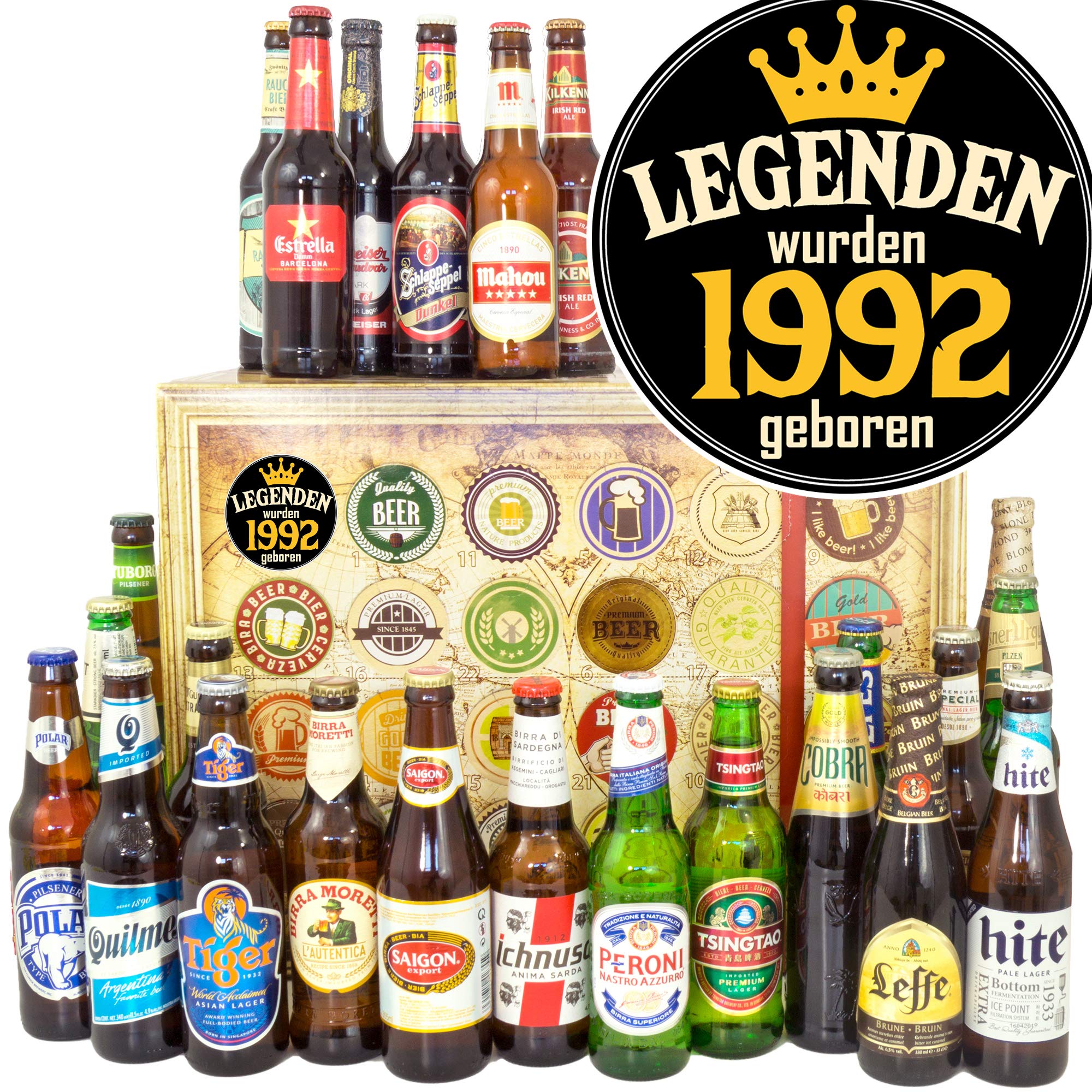 Legenden 1992/1992 Geschenkset / 24x Bier aus der Welt/Bier Geschenk Adventskalender 2024 2025