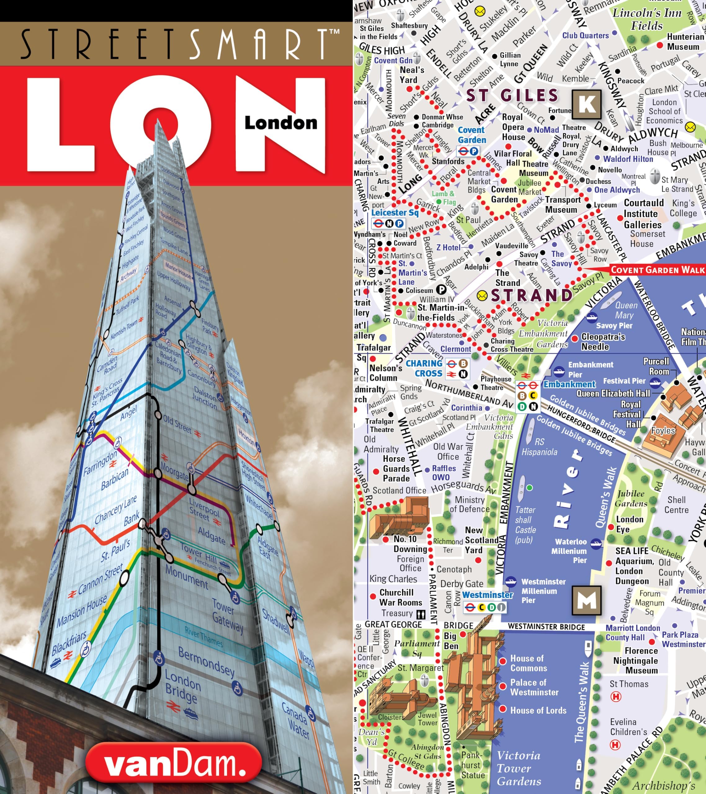 StreetSmart London Map by VanDam - City Street Map of London, England - Laminated folding pocket size city travel and Tube map with all museums, attractions, hotels and sights; 2018 Edition Map Map – January 2, 2024