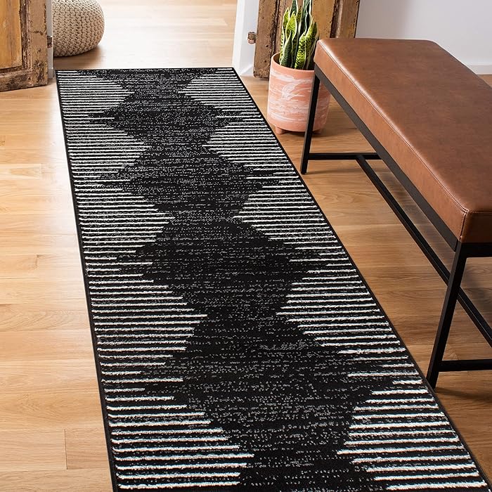 Rugshop Bohemian Stripe Stain Resistant High Traffic