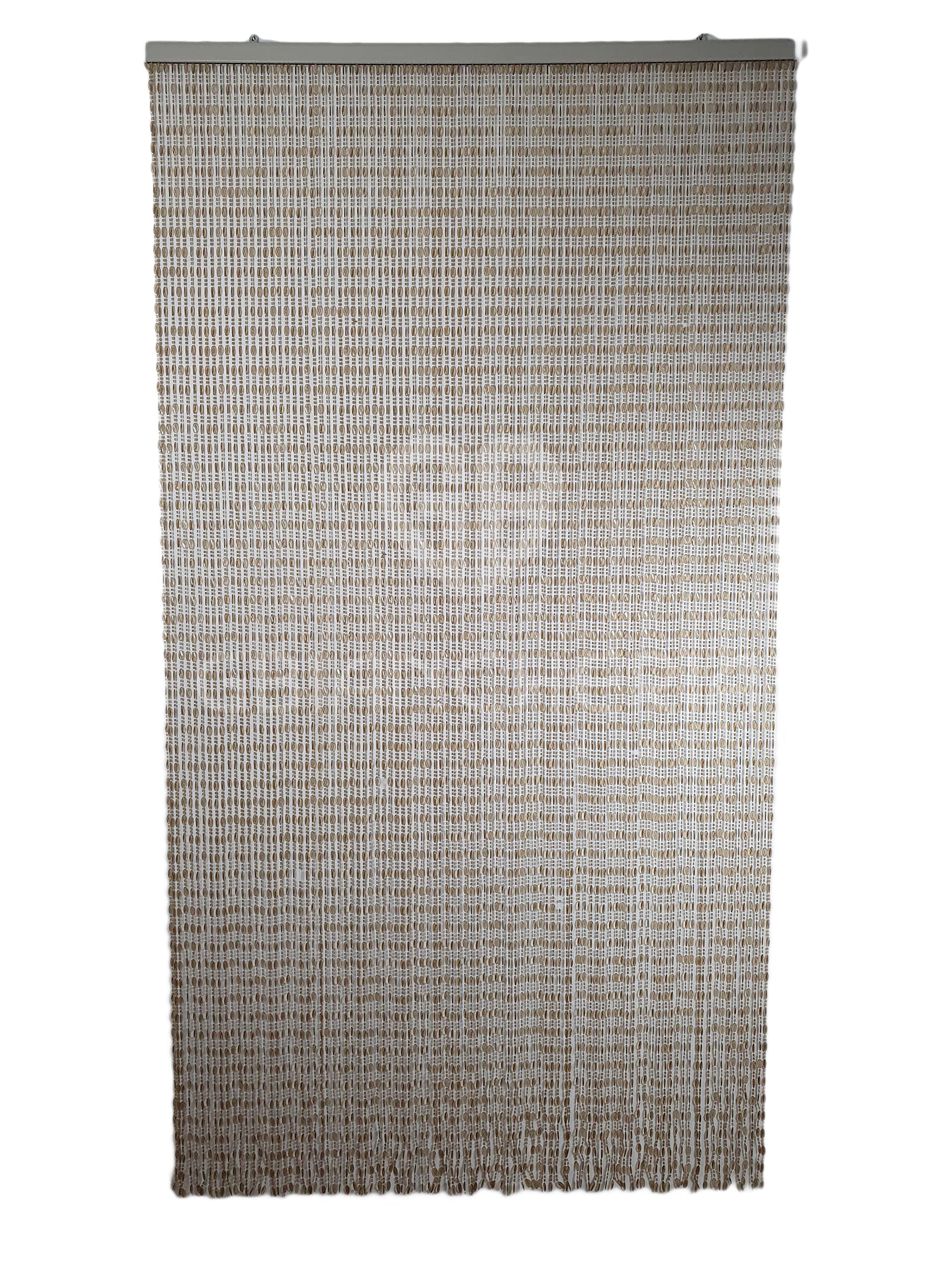 GBiancheria Tenda a Perline in PVC Antimosche per Finestra e Porta Finestra mis.140x230cm (Beige)