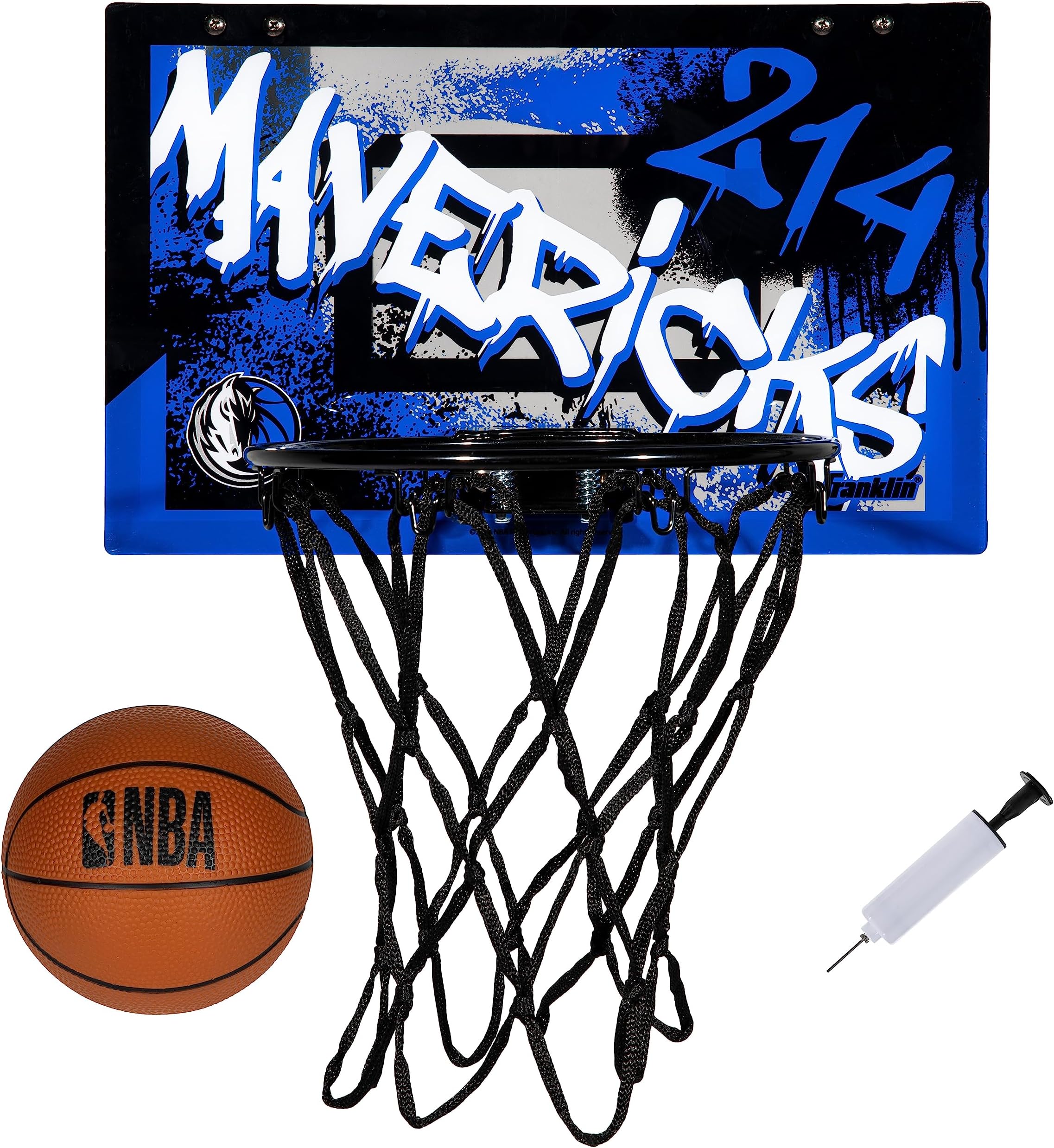 Franklin Sports NBA Team Over the Door Basketball Hoops - Kids Indoor Mini Basketball Hoop + Ball Set - NBA Fan Mini Hoops
