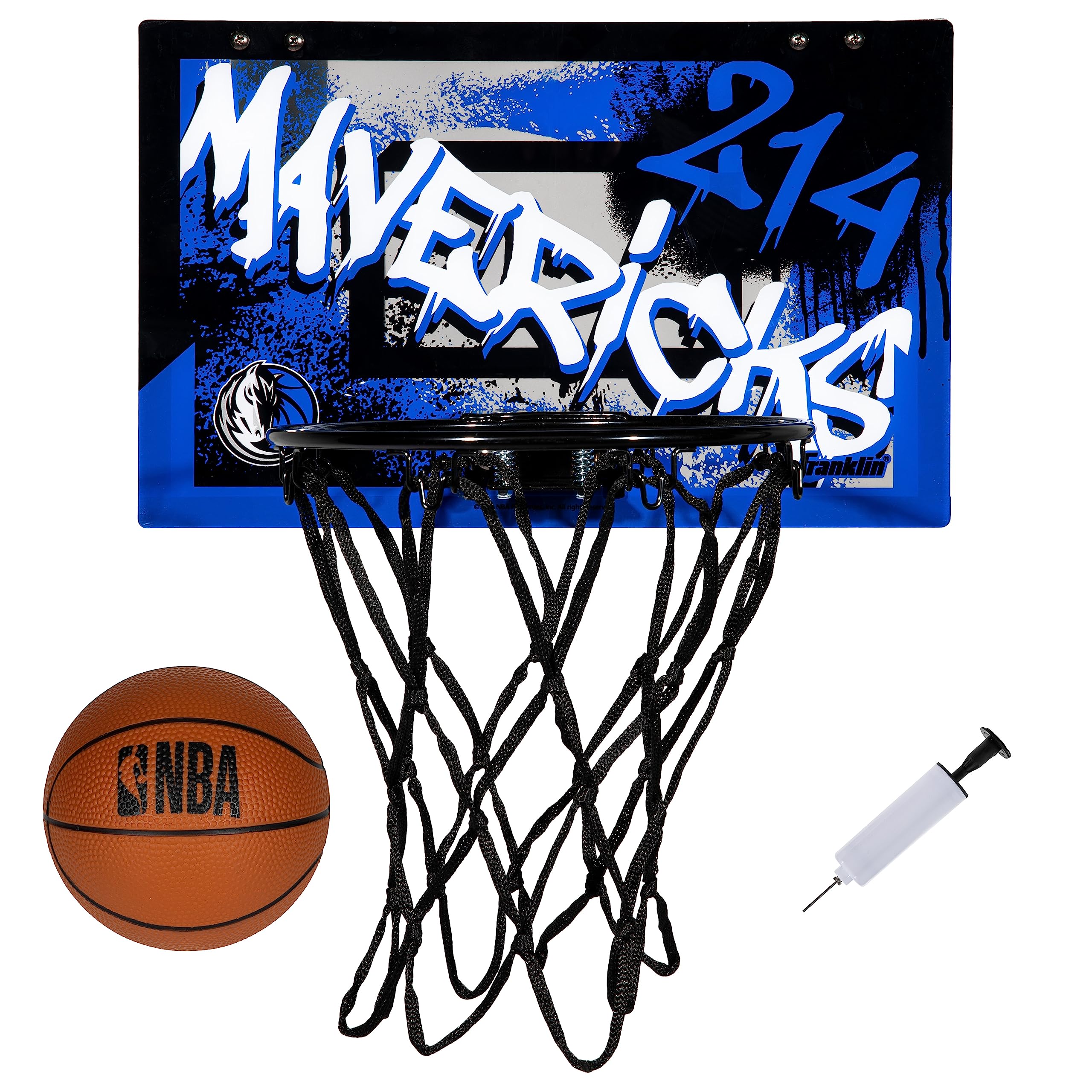 Franklin Sports NBA Team Over the Door Basketball Hoops - Kids Indoor Mini Basketball Hoop + Ball Set - NBA Fan Mini Hoops