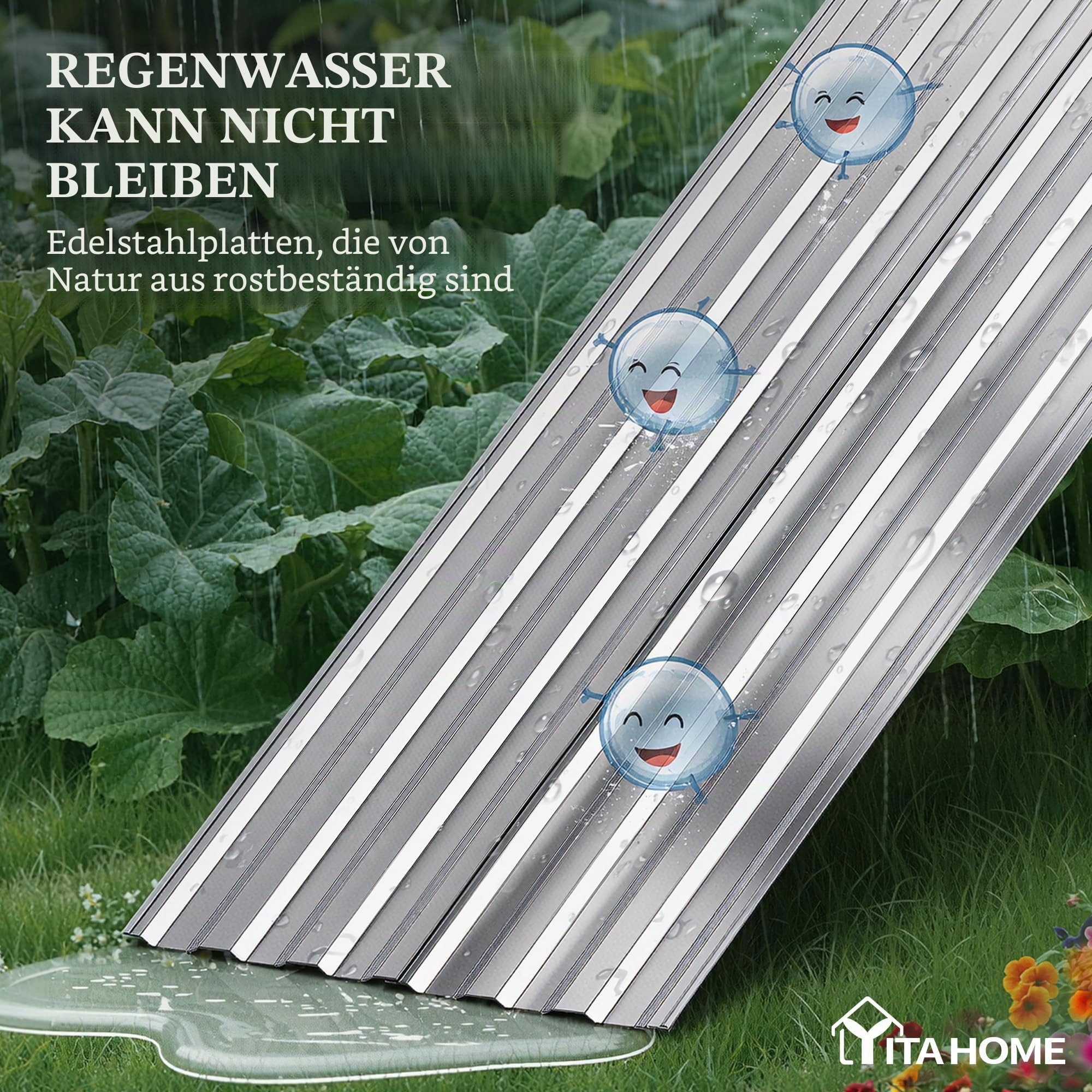 YITAHOME Hochbeete für Garten,870L Hochbeet aus Metall mit 0,35mm verzinkter Stahl, Pflanzkasten mit Sicherheitsrand und 4 Stützstangen für Gartenobst und gemüse (2X Silber,180 x 90 x 54CM)