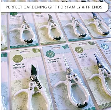 Precision Garden Trimming Scissors & Hand Pruner - White