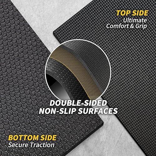 Vista 14 de CAMBIVO Tapete de yoga para mujeres y hombres, tapete de ejercicio extra largo y ancho (72 x 48 pulgadas/84 x 30 pulgadas), alfombrilla