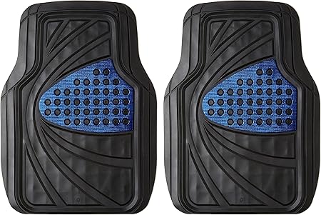Amazon ボンフォーム カーマット デザインラバーマット 前席2枚セット 防水 48x65cm ブルー 6449 80bl フロアマット 車 バイク