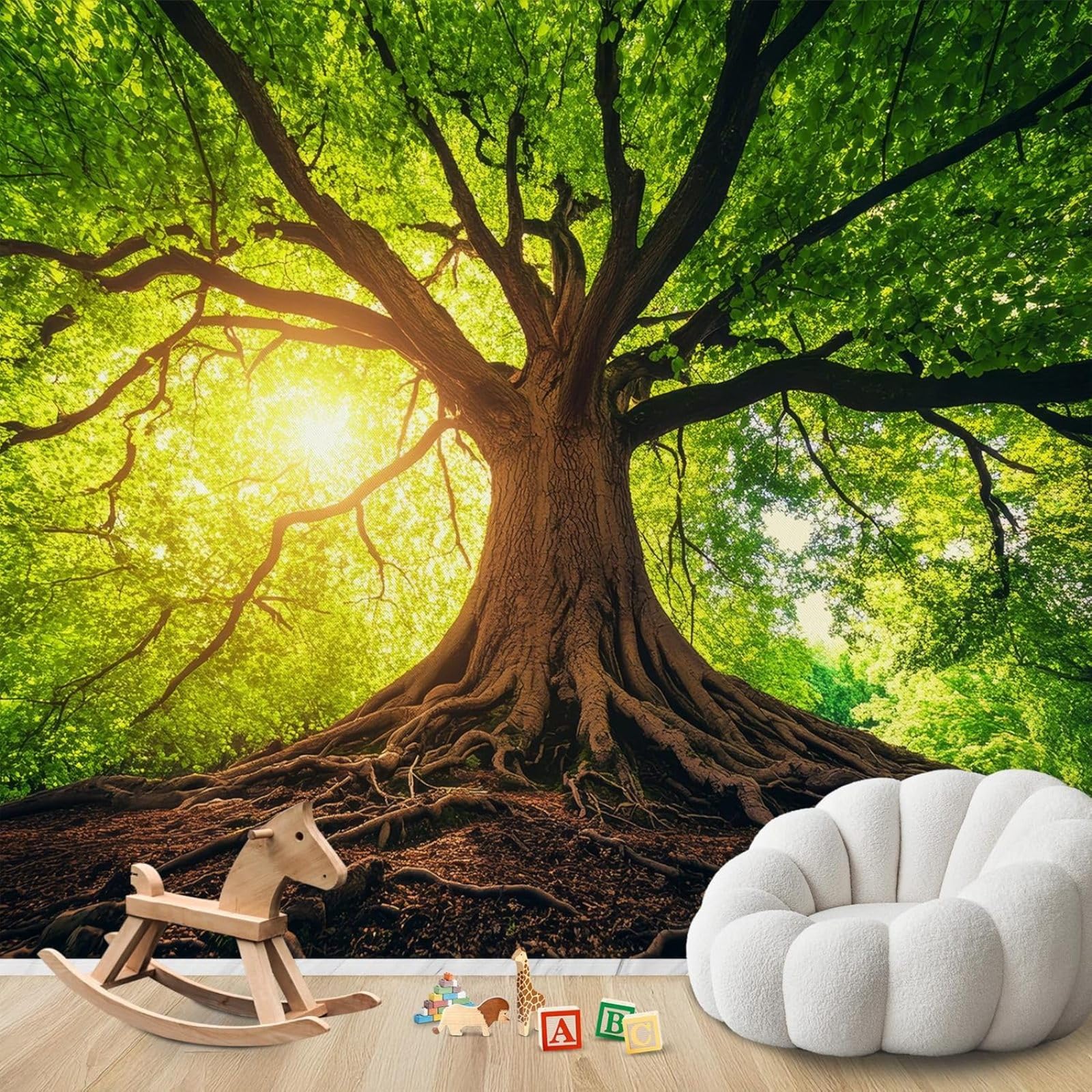 pdghsdkgjh Photo Wallpaper Tree of Life Large Non-Woven Modern Living Room Bedroom Children's Room Wall Decoration Motif Wallpaper,300cmx210cm Stickers - Frameless Painting - Poster