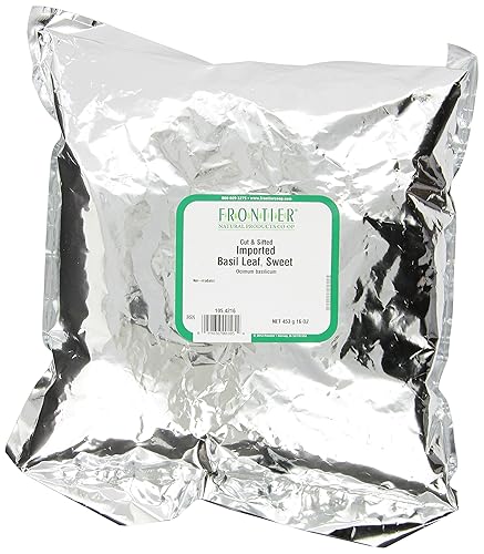 Frontier Hoja de albahaca, dulce importado, Cs, bolsas de 16 onzas (paquete de 2)