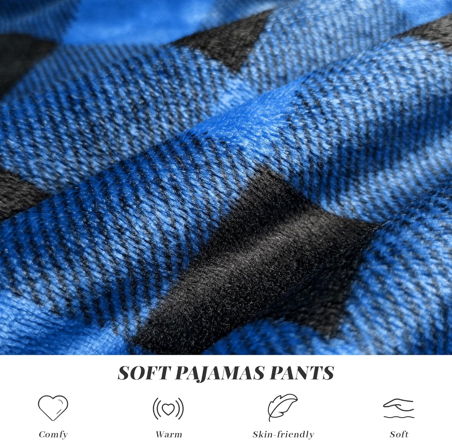 Vulcanodon Mens Pajama Pants Soft Plaid Bottoms with Pockets Sleep Lounge PJ - Image 2