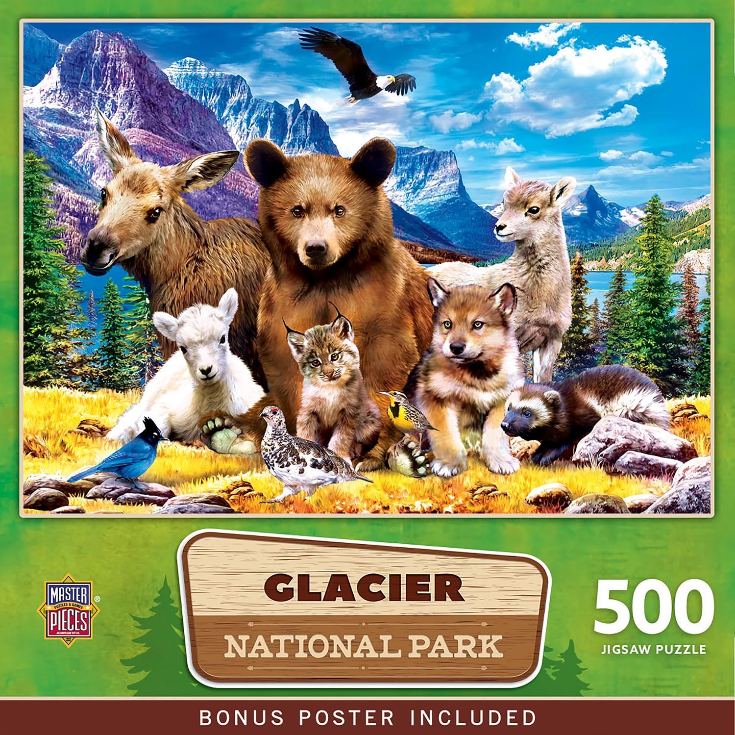 MasterPieces 500 Pieces Jigsaw Puzzle For Adults, Family, Or Kids - Glacier National Park - 15"x21"