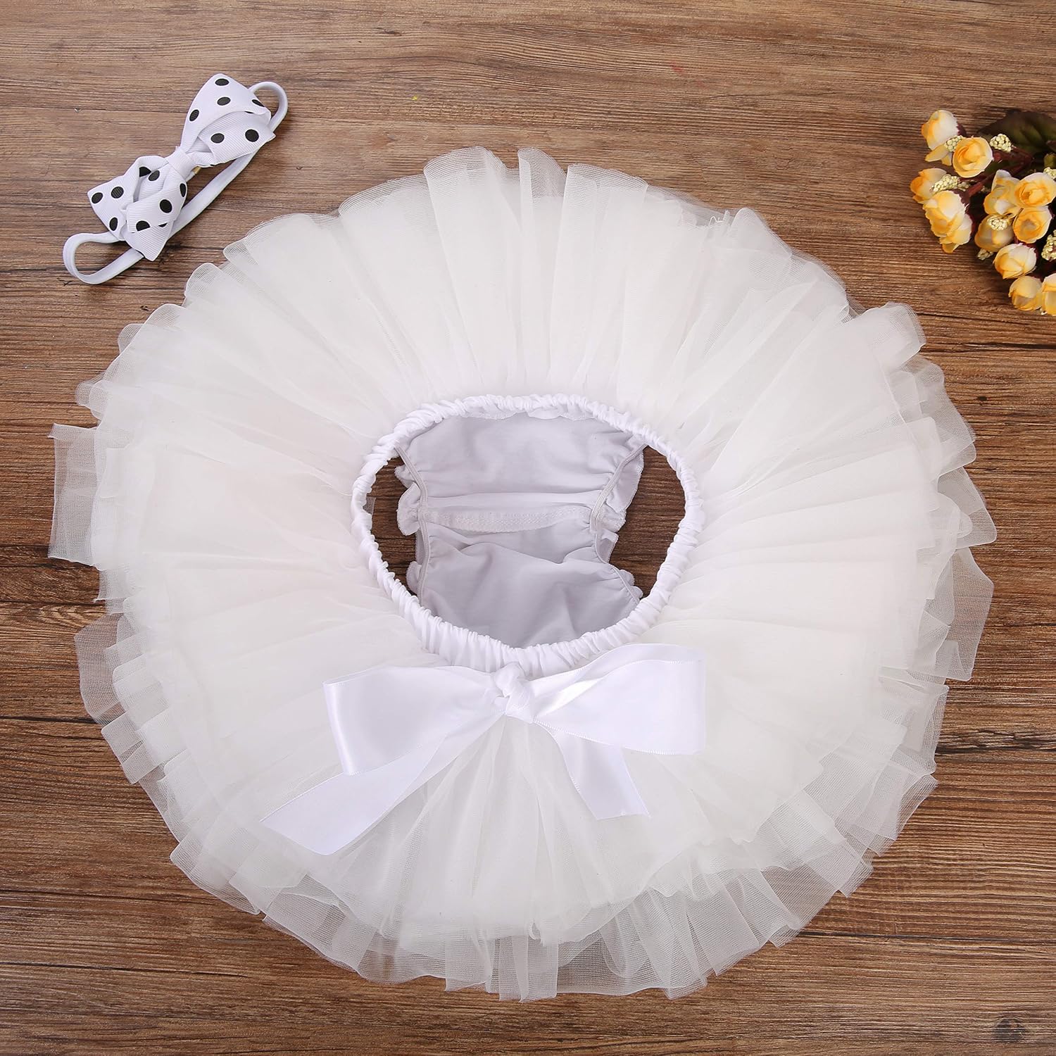 Baby Girls Tutu Skirt Headband Set Toddler Ruffle Tulle Diaper Covers 6-24 Month