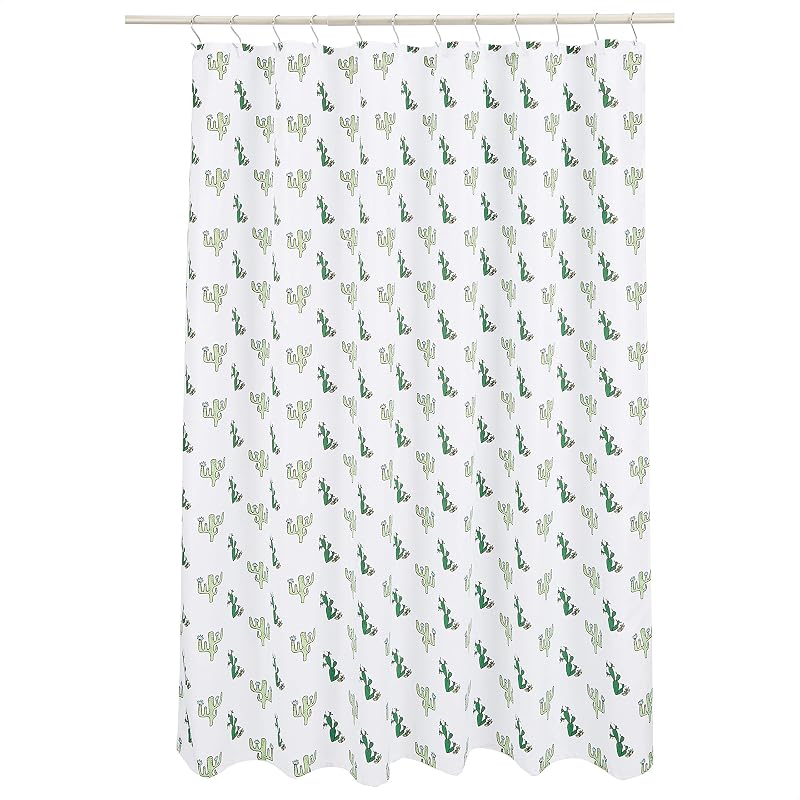 Amazon Basics Divertida y juguetona cortina de ducha de baño de microfibra con escape del desierto, 72 x 72 pulgadas