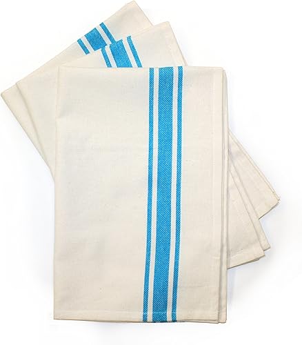 Miniatura 6 de Aunt Martha's Paquete de 3 paños de cocina vintage de 18 x 28 pulgadas, algodón, rayas rojas