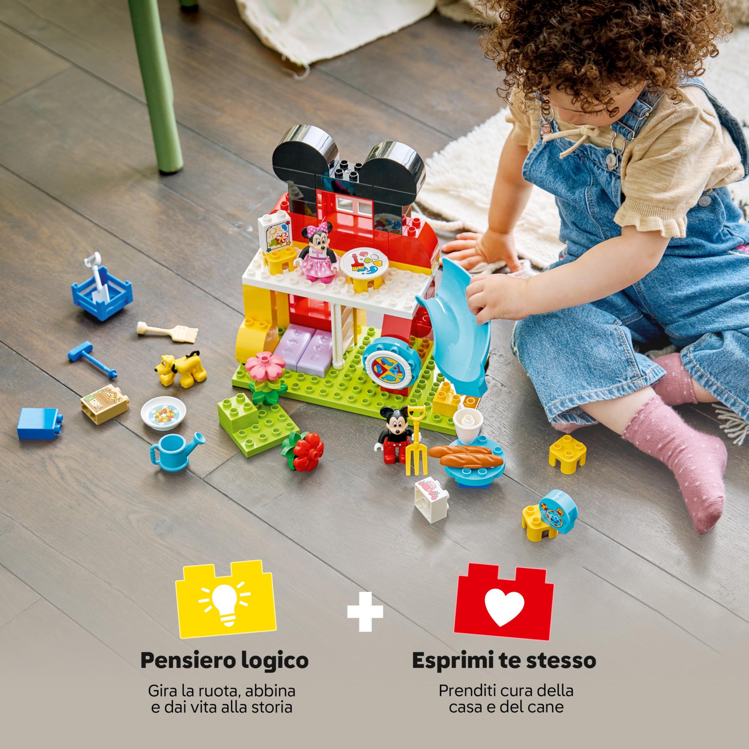 LEGO DUPLO Disney La Casa di Topolino con Minnie e Pluto Giocattolo - Gioco Didattico per lo Sviluppo della Motricità Fine con 3 Personaggi e Toodles - Regalo per Bambini e Bambine da 2 Anni - 10465