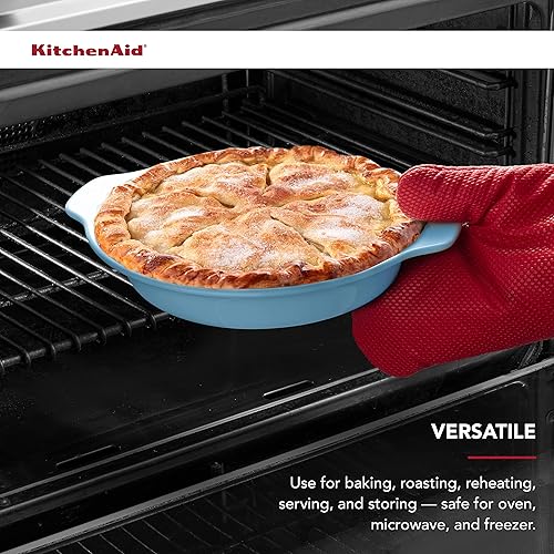 Miniatura 5 de KitchenAid Pie Plate - Gres vitrificado, 10.83 pulgadas, 12.52 pulgadas, 2.17 pulgadas, terciopelo azul