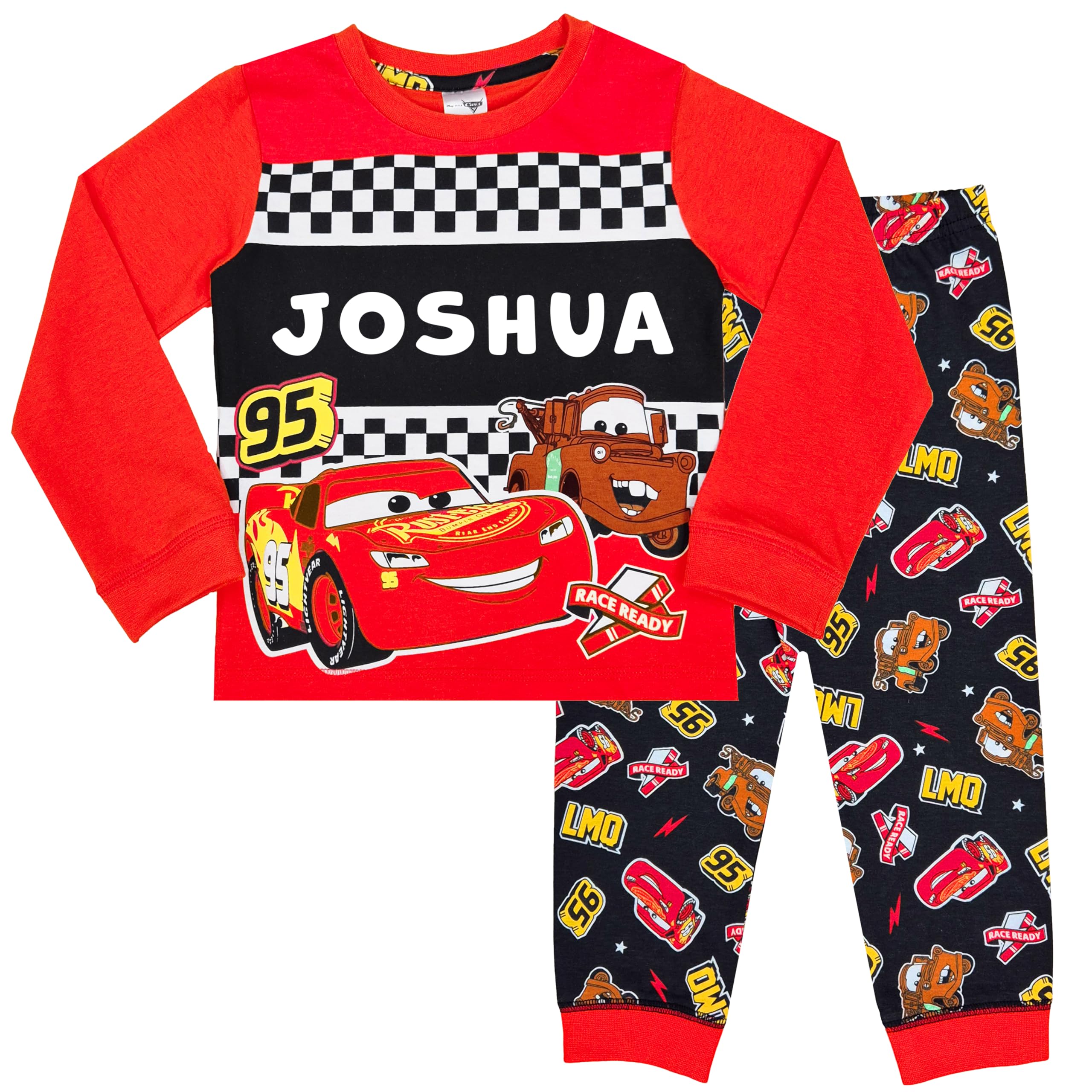 Disney Boys Personalised Name Cars Pjs Cars Pyjamas Personalised Name Pjs Lightning Mcqueen (, 5-6 Years)