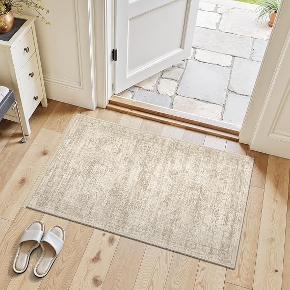 Soalmost 2x3 Washable Rugs for Kitchen, Entryway, Small Area Rug Beige