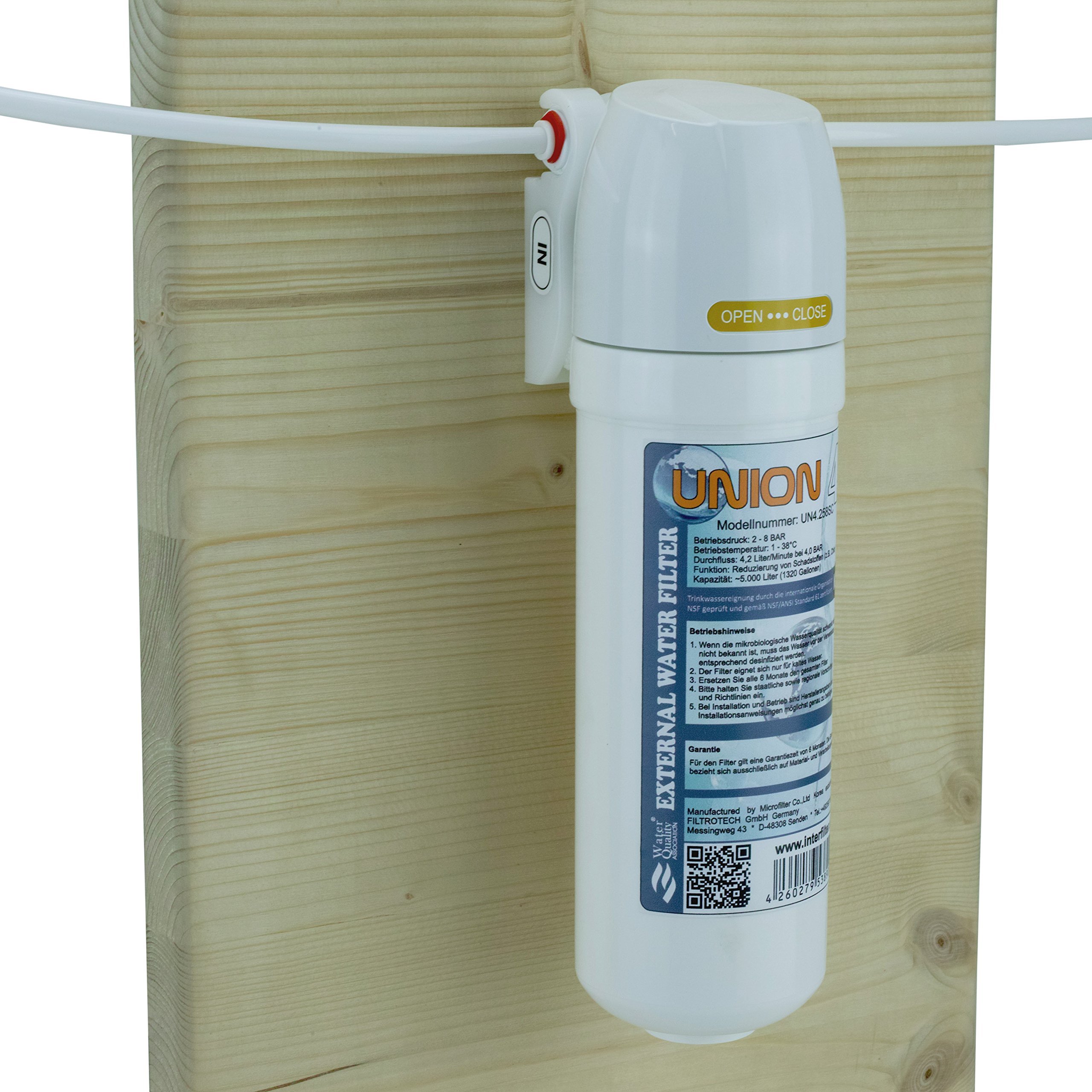 UNION 4. universeller Wasserfilter für SBS Kühlschrank ersetzt alle externen Kühlschrankfilter mit 1/4Zoll (6,35mm) Schlauch. Set: Filter, Filterkopf, Wasserschlauch