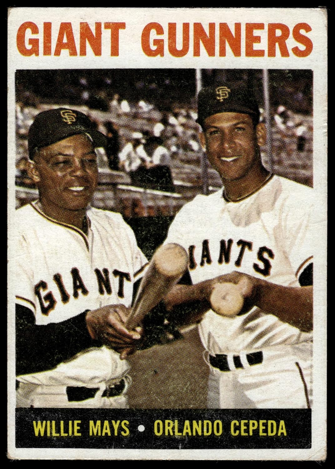 1964 Topps #306 Giants Gunners Willie Mays/Orlando Cepeda San Francisco Giants (Baseball Card) GOOD Giants
