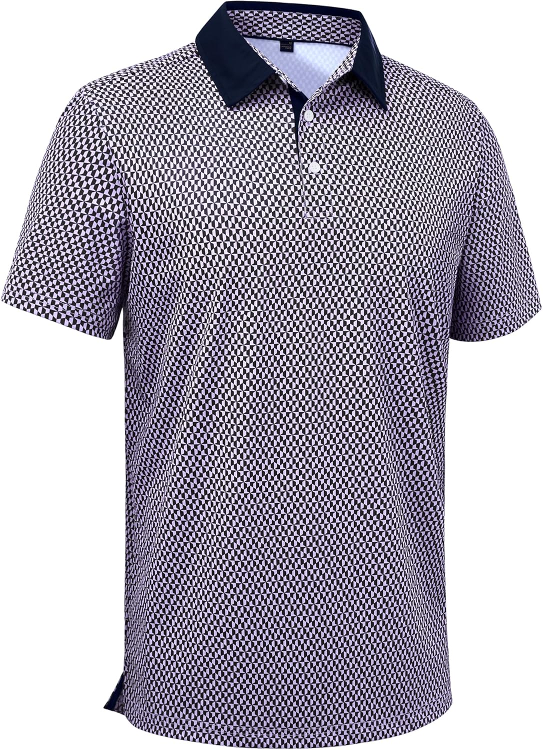 Alimens & Gentle Golf Polo Shirts for Men Short Sleeve Print Dry Fit Moisture Wicking Stretch Collared Business Casual Shirt
