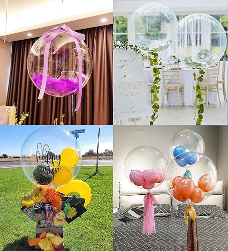 Miniatura 4 de Globos de burbujas Bobo de 36 pulgadas, 8 globos transparentes Bobo, globo de burbujas grandes transparentes para decoración de Navidad, boda,