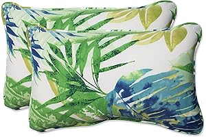Pillow Perfect Tropic Floral Lumbar Throw Pillow 2-Pack for Tropical Outdoor Style