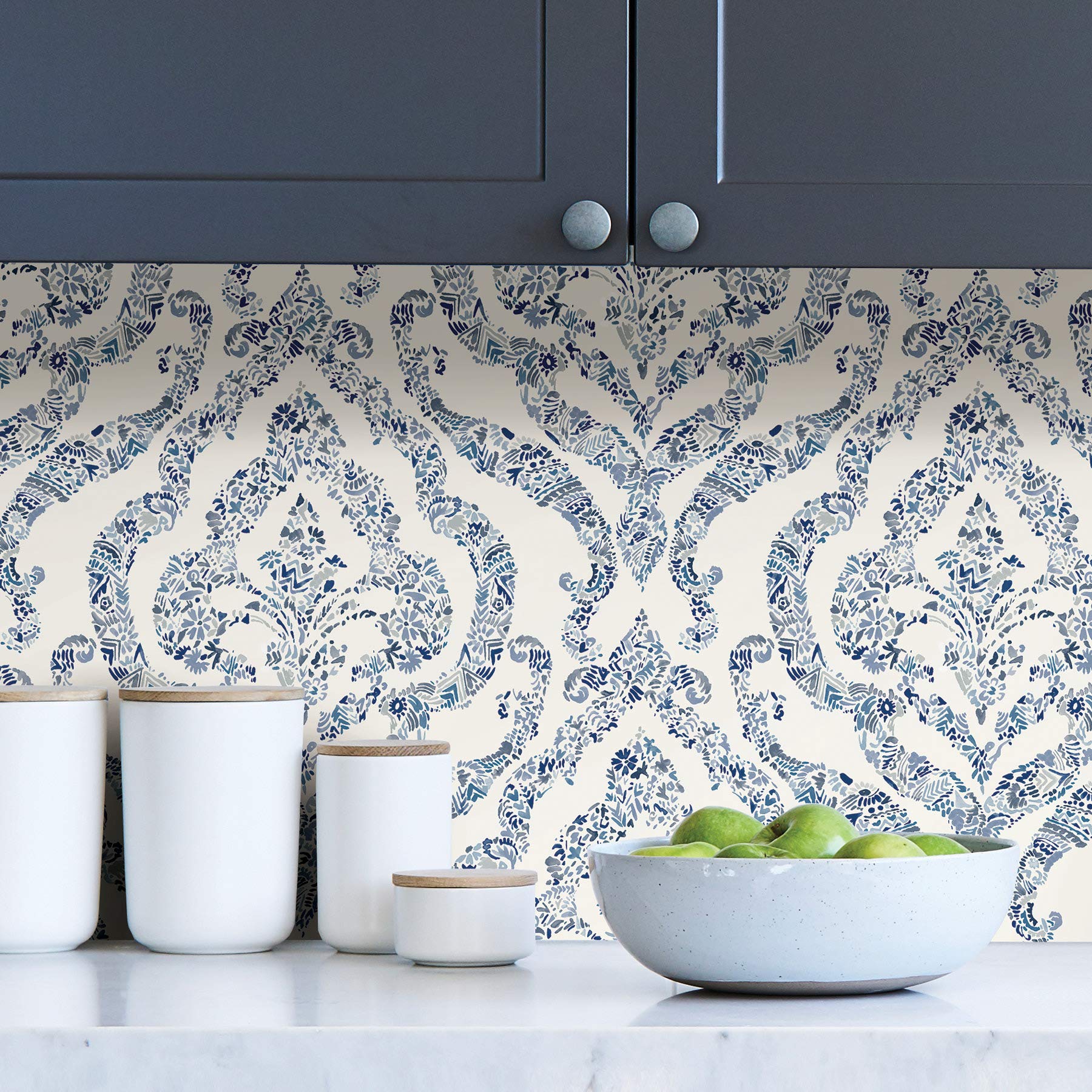 NuWallpaper NUS3547 Blue Guildford - Papel pintado para despegar y pegar