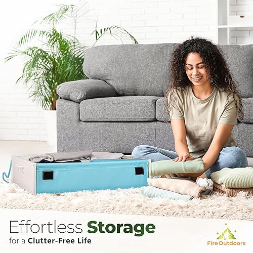 Miniatura 7 de Almacenamiento debajo de la cama con ruedas - Contenedores de almacenamiento debajo de la cama sin esfuerzo para ropa y zapatos - Cajones