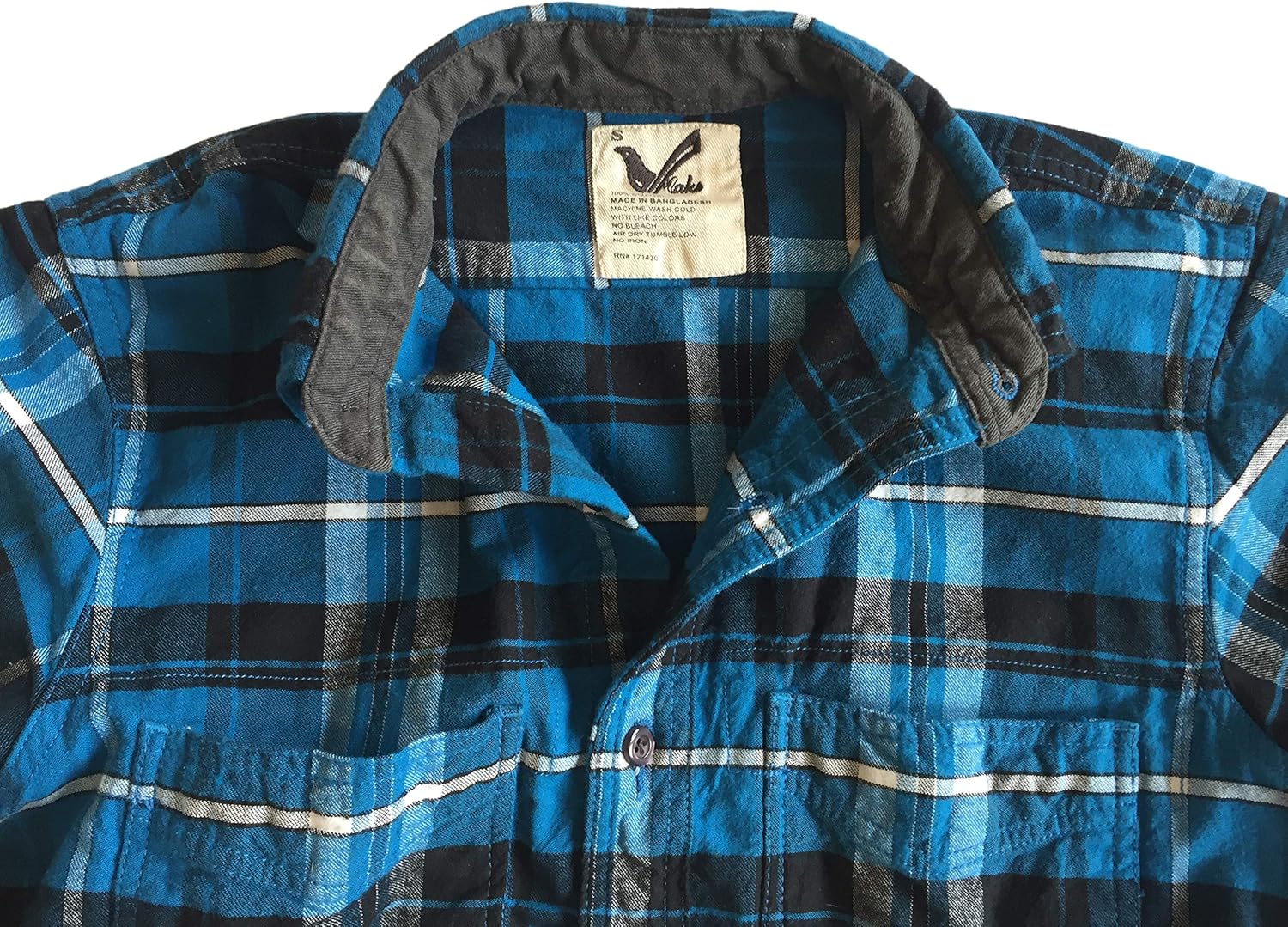 Men's Slimfit Flannel Shirt Two-ply 100% Cotton Pre Washed Vintage Look Plaid Work Shirt