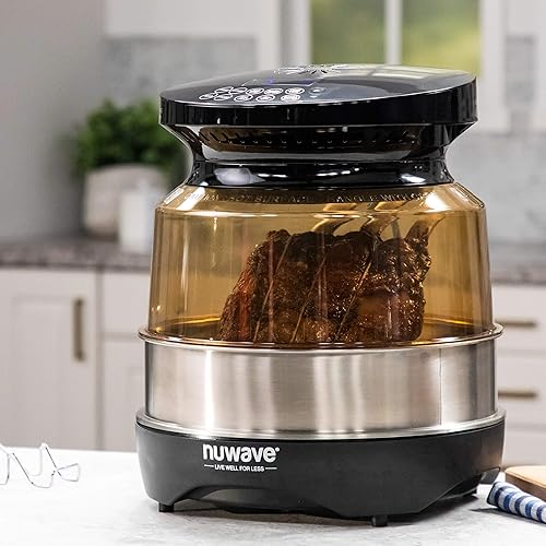 Miniatura 3 de Nuwave Kit de anillos extensores Primo incluye anillo extensor de acero inoxidable de 5 pulgadas, estante de cocina reversible de 3 pulgadas,