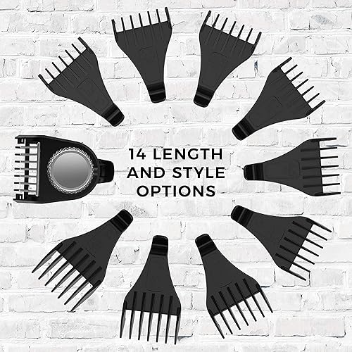 Miniatura 7 de Remington Ultimate Precision Multigroomer Powered Clipper, juego de 11 piezas, kit de peluquería de pelo negro