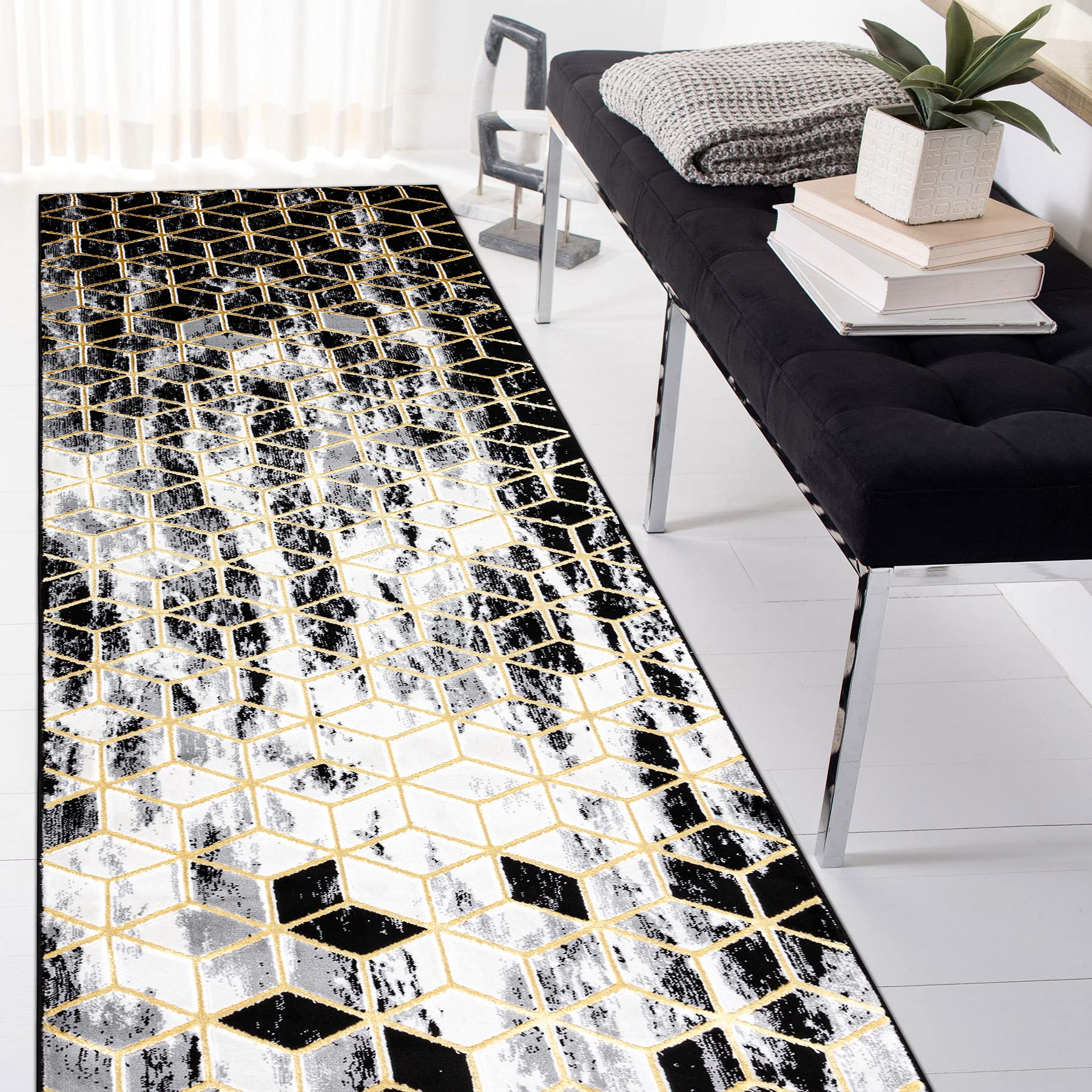 Tapis de course moderne gloss pour habiller un couloir sombre