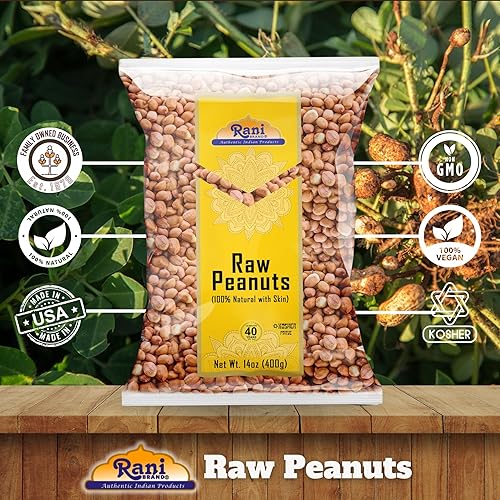 Miniatura 5 de Rani Peanuts crudos enteros con piel sin cocinar sin sal 14 onzas 1411oz  Todo natural  Vegano  Apto para gluten producto fresco de Estados Unidos