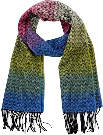 D&Y Unisex Classic Soft Chevron Fringe End Scarf
