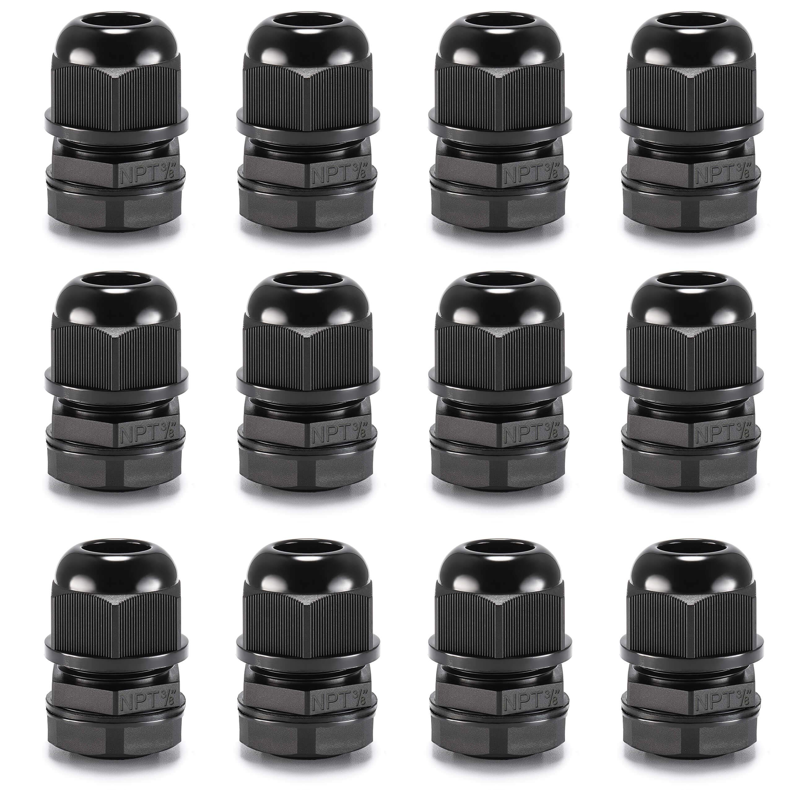 QILIPSU 12pcs 1/2" NPT Cable Gland Waterproof IP68 Nylon Cable Pass Through Cord Grip Connector Strain Relief Wire Grommet — Amazon image 8