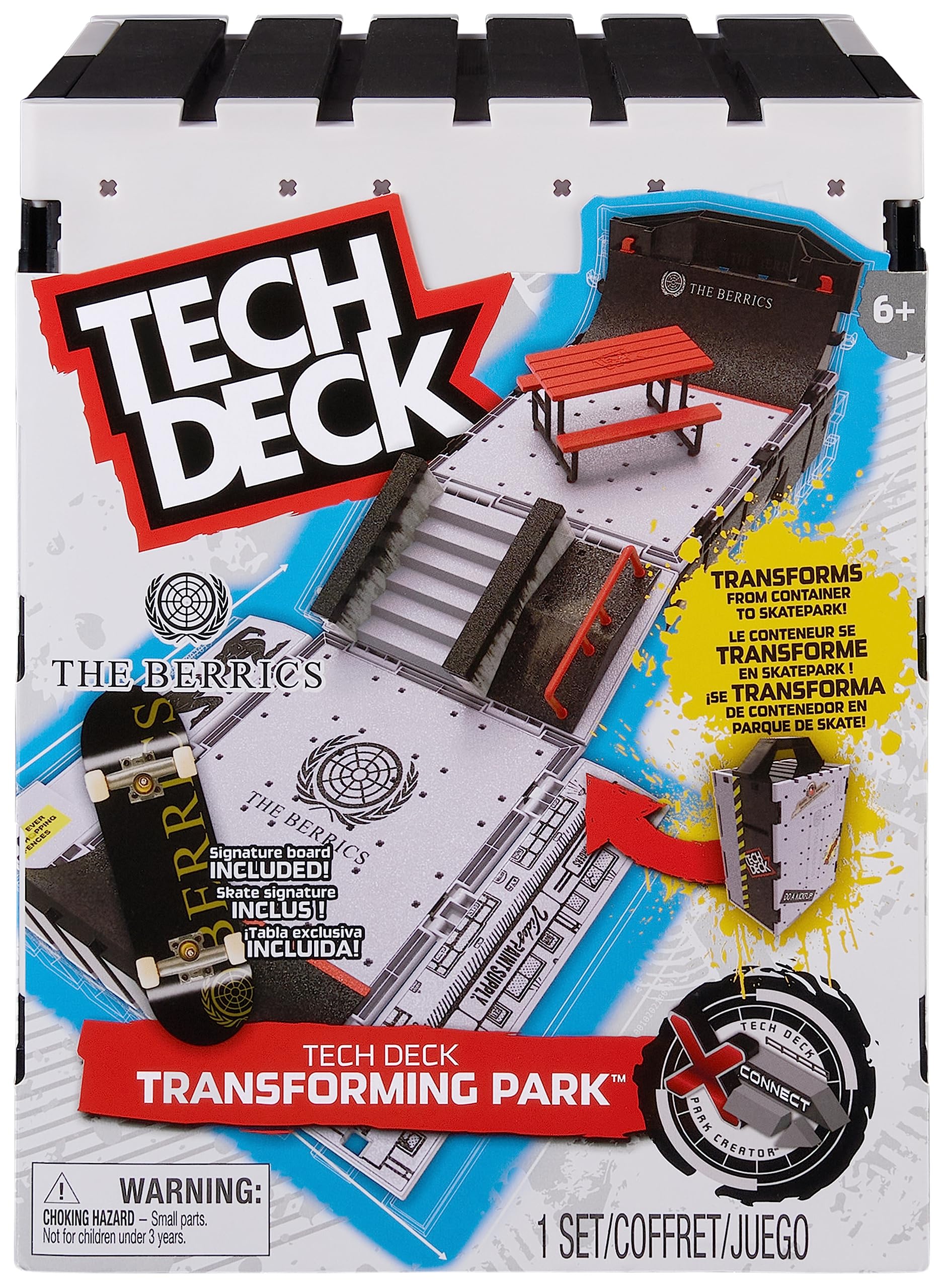 Tech Deck - Pista Skate de Dedos The Berrics Transforming Park X-Connect Park Creator - Juego de Rampas con una Fingerboard de 76 cm - con Almacenamiento - 6066471 - Juguetes Niños 6 Años +