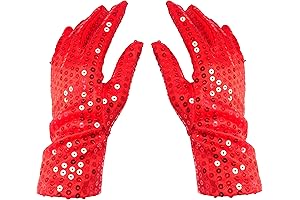 Beguiling Red Sparkling Sequin Gloves That Will Make Your Performance Sparkle