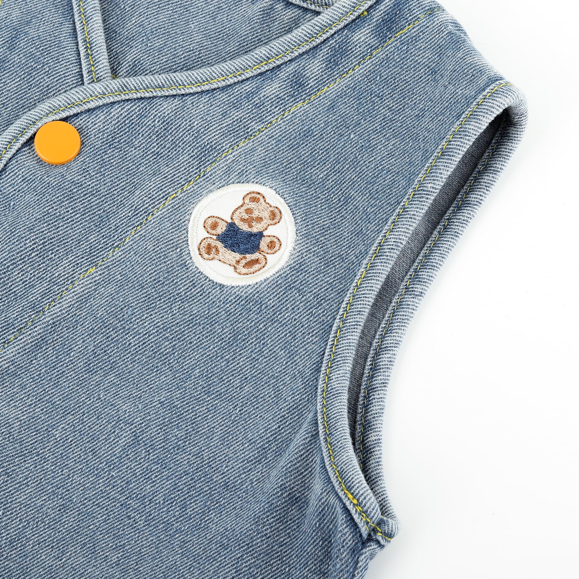 Neonato Bambino Denim Gilet Primavera Autunno Smanicato Giacca Ragazzi Ragazze Bottone Cappotto Top