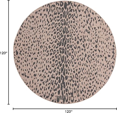 Vista 123 de Unique Loom Outdoor Safari Collection - Alfombra Samburu (10 pies cuadrados, natural/marrón claro)