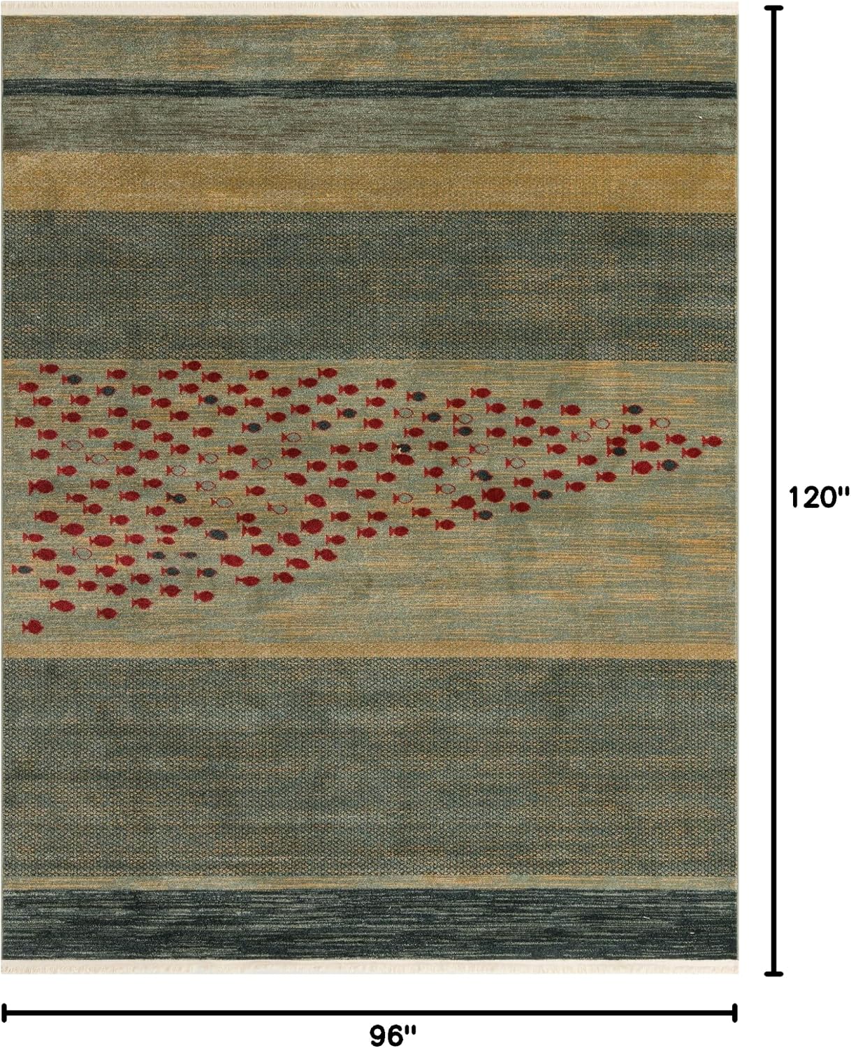 Rugs.com Kashkuli Gabbeh Collection Rug – 8' x 10' Blue Medium Rug Perfect for Living Rooms, Large Dining Rooms, Open Floorplans