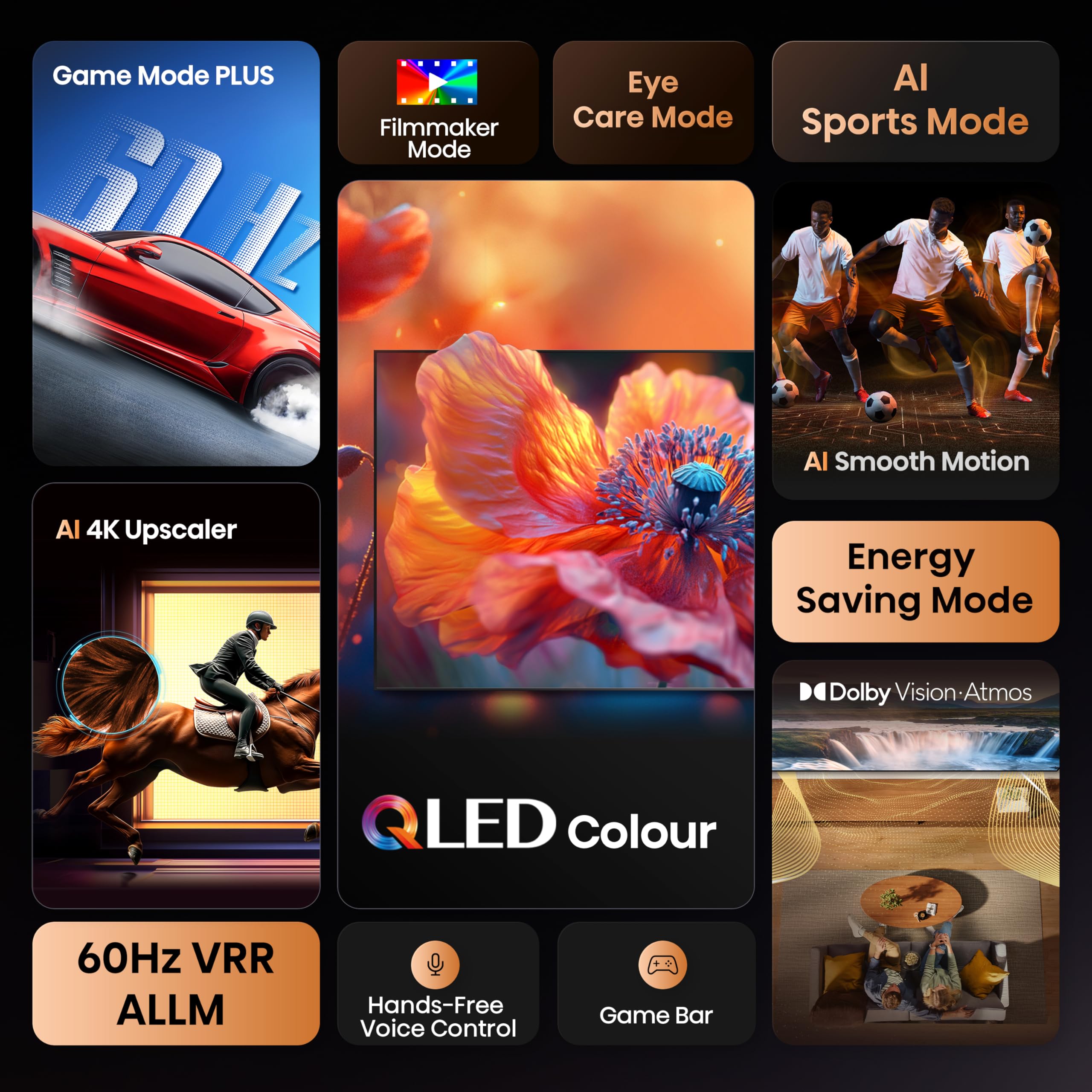 Hisense 43E7Q - QLED TV 43 (108 cm) - 4K UHD 3840x2160 - TV connessa - 3xHDMI 2.1 - WiFi