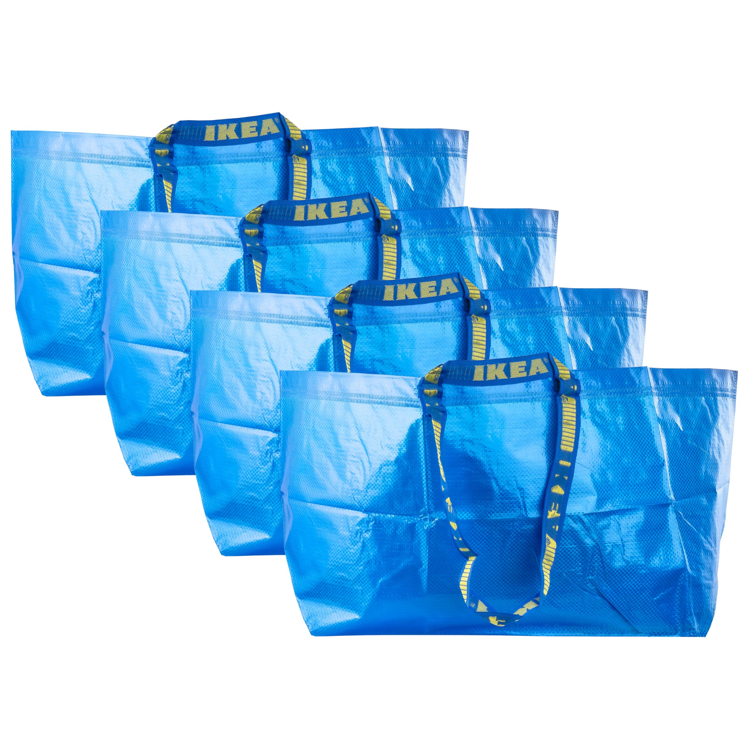 Set of 4 Original FRAKTA Large Blue Carrier Bags, 71 Litres, 55x37x35cm, Large (55 x 37 35cm)