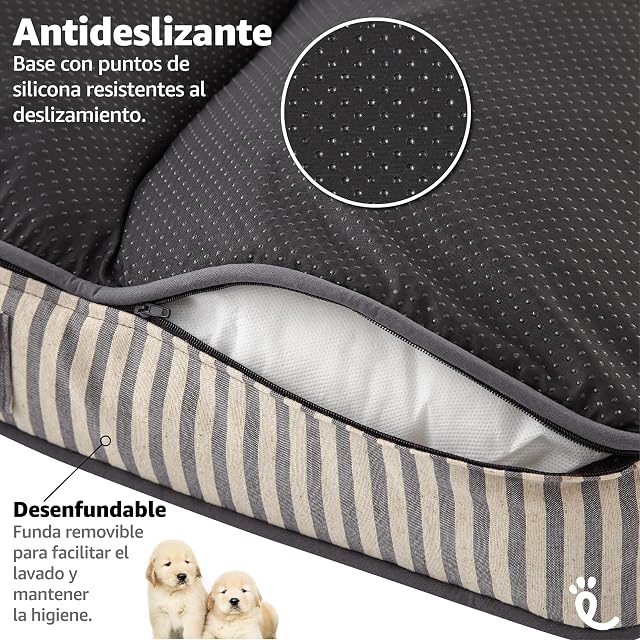 Foto 3 de 7 de Cama Perro Mediano - Colchoneta Jacquard Elegante Tacto Nube - Suave Cálida y Sofisticada